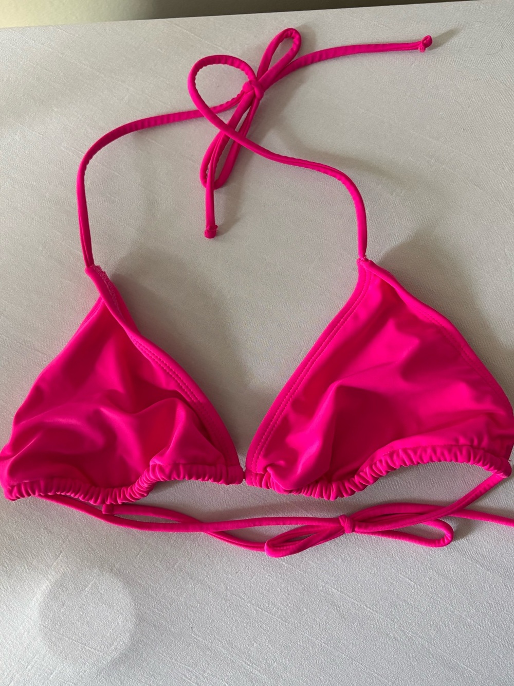 No Boundaries Hot Pink Swim Triangle Top